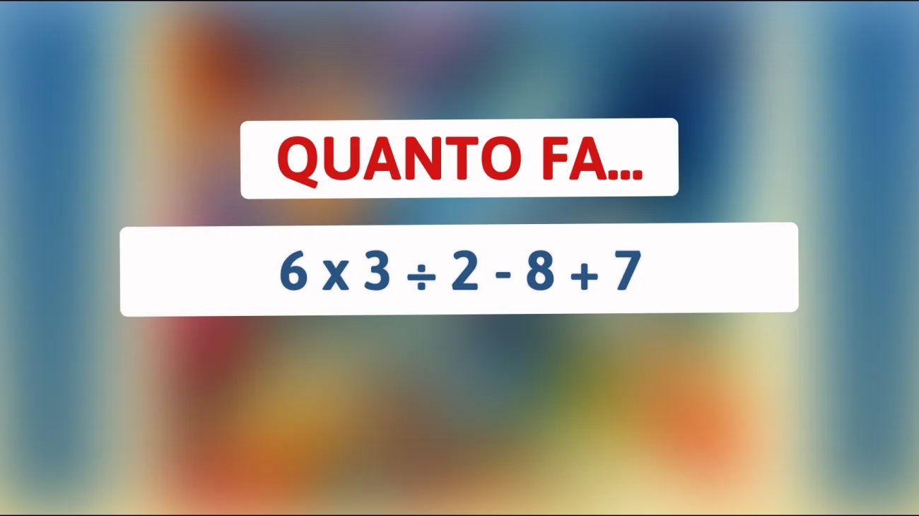 \"Sfida il tuo cervello con questo indovinello matematico: solo il 1% riesce a trovare la soluzione!\""